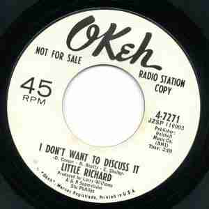Little Richard - I Don't Want To Discuss It / Hurry Sundown